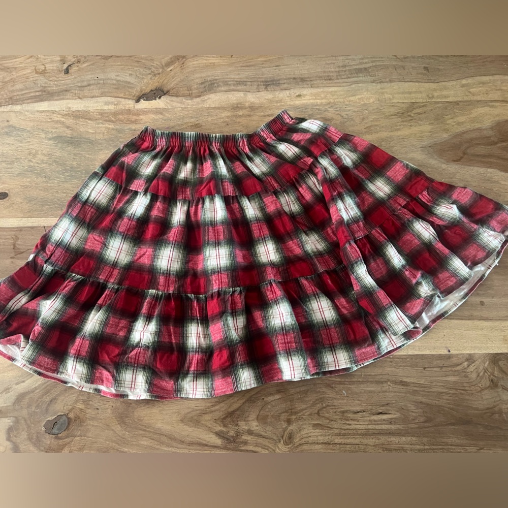 Vintage 90s The Limited Red and Green Plaid Flannel Skirt My So Called Life